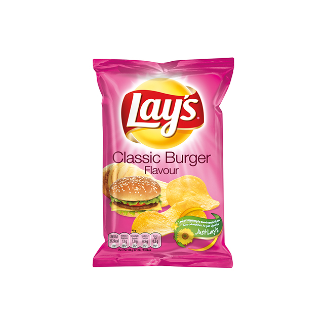 EVC Snacks Chips Lays Classic Burger 20x40gr
