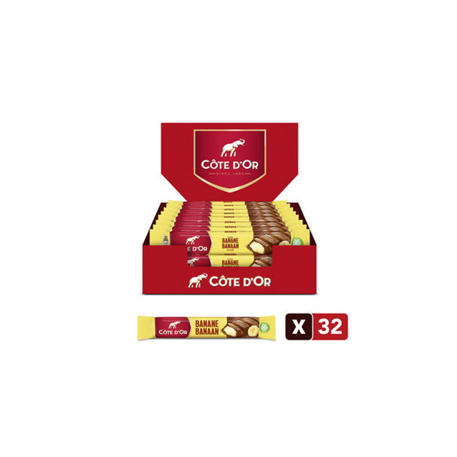 EVC Snacks Chocolade Cote D'Or Banaan 32x45gr